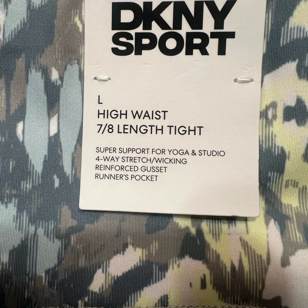 DKNY Sport High Waist Leggings with Side Pockets. Large, New! - Picture 3 of 5